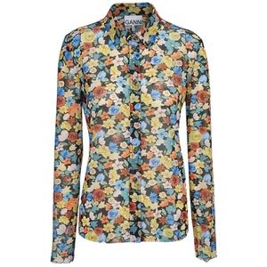 Ganni Multicolor Floral Button Down Shirt